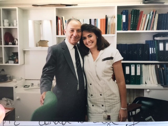 Lisa Millar with her dad Clarrie in his parliament office. Picture supplied
